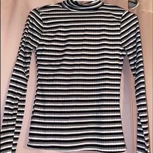 Black and white striped long sleeve shirt